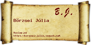 Börzsei Júlia névjegykártya