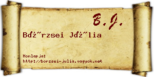 Börzsei Júlia névjegykártya